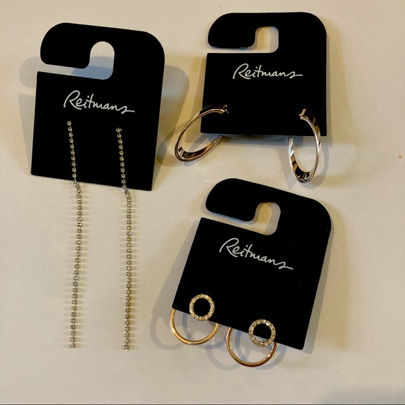 SOLD Set of 3 New Silver Earrings - Picture 1 of 5
